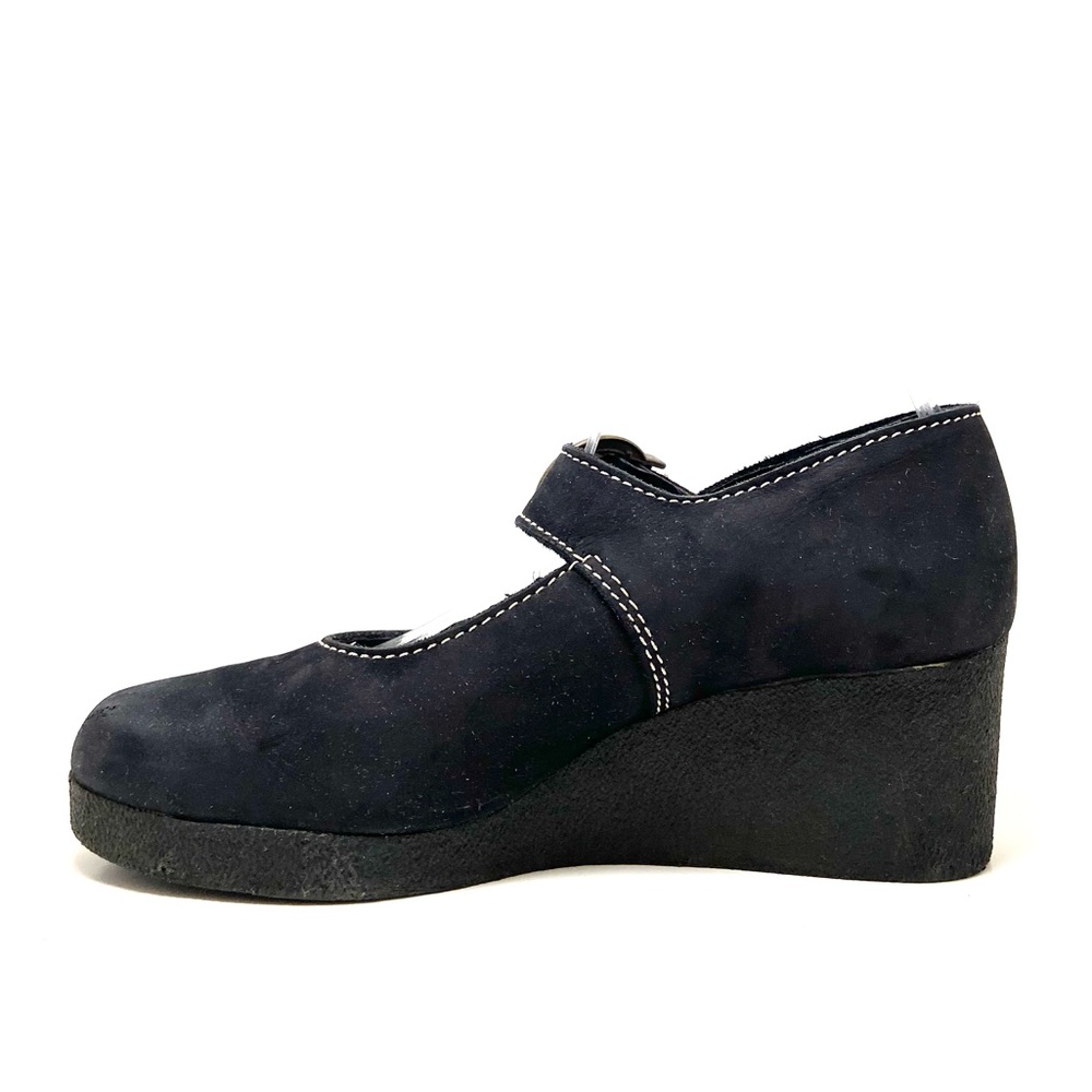 Arche Briska Black Leather Mary Jane Wedge Shoes - Picture 5 of 14